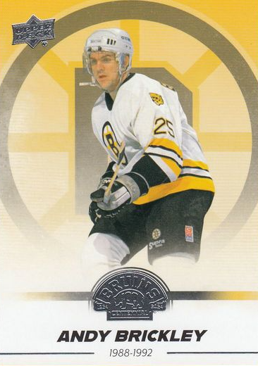 řadová karta ANDY BRICKLEY 23-24 UD Boston Bruins Centennial číslo 47